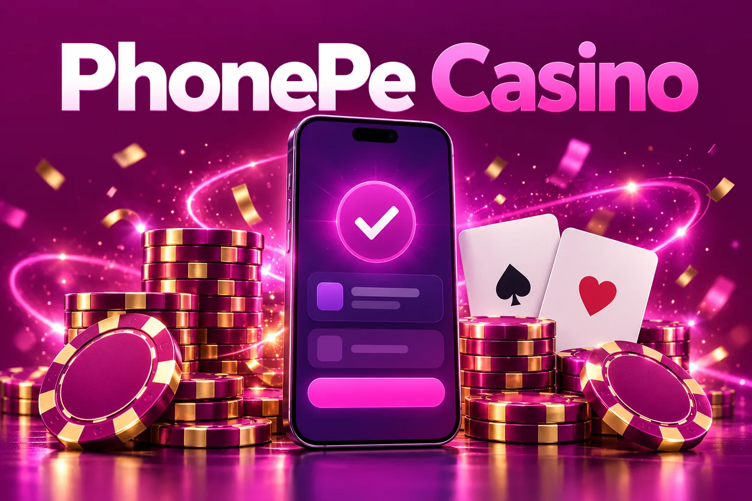 PhonePe Casino India welcome offer banner showing a 100% match up to ₹10,000 and UPI deposits